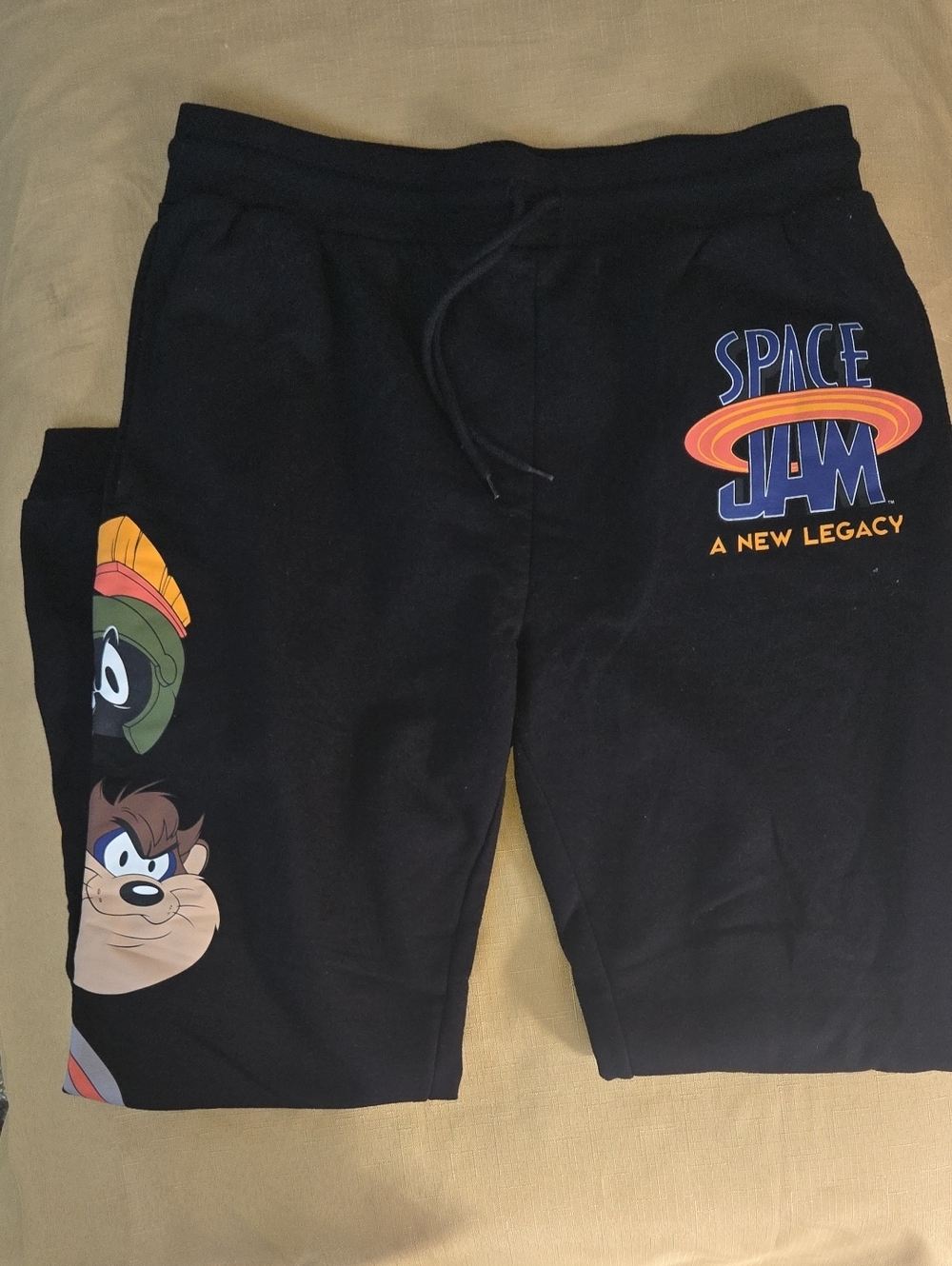 Space Jam Graphic Black Jogger Sweatpants